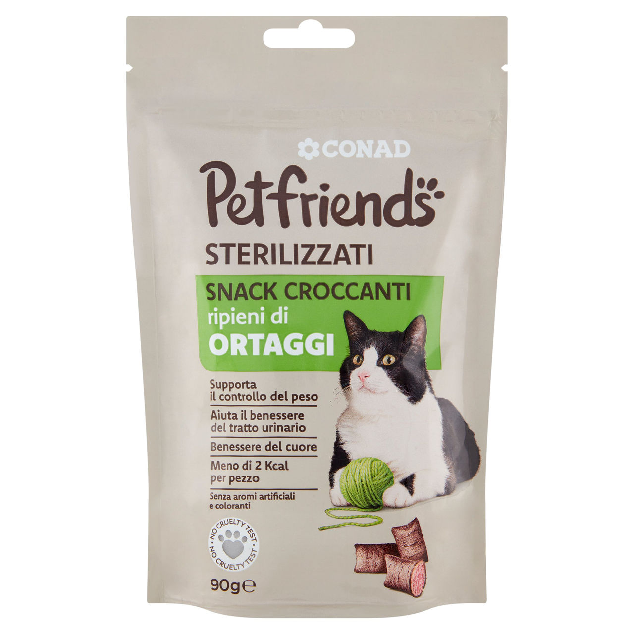 CONAD Petfriends Sterilizzati Snack Croccanti ripieni di Ortaggi 90 g