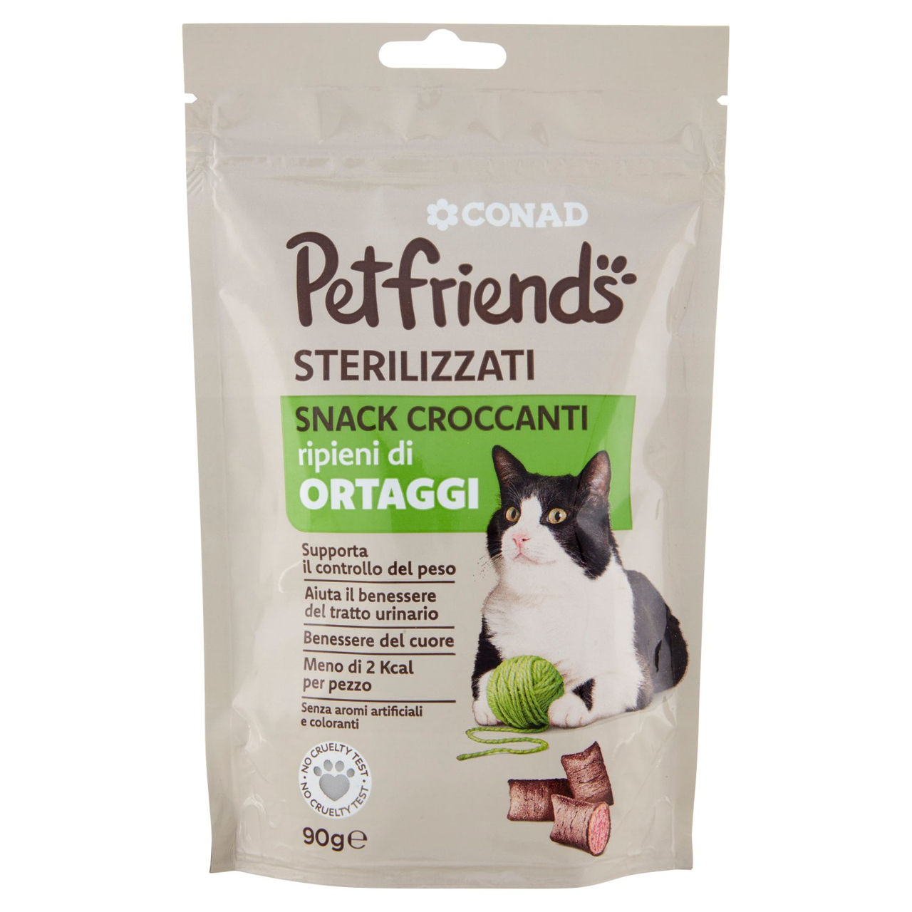 CONAD Petfriends Sterilizzati Snack Croccanti ripieni di Ortaggi 90 g