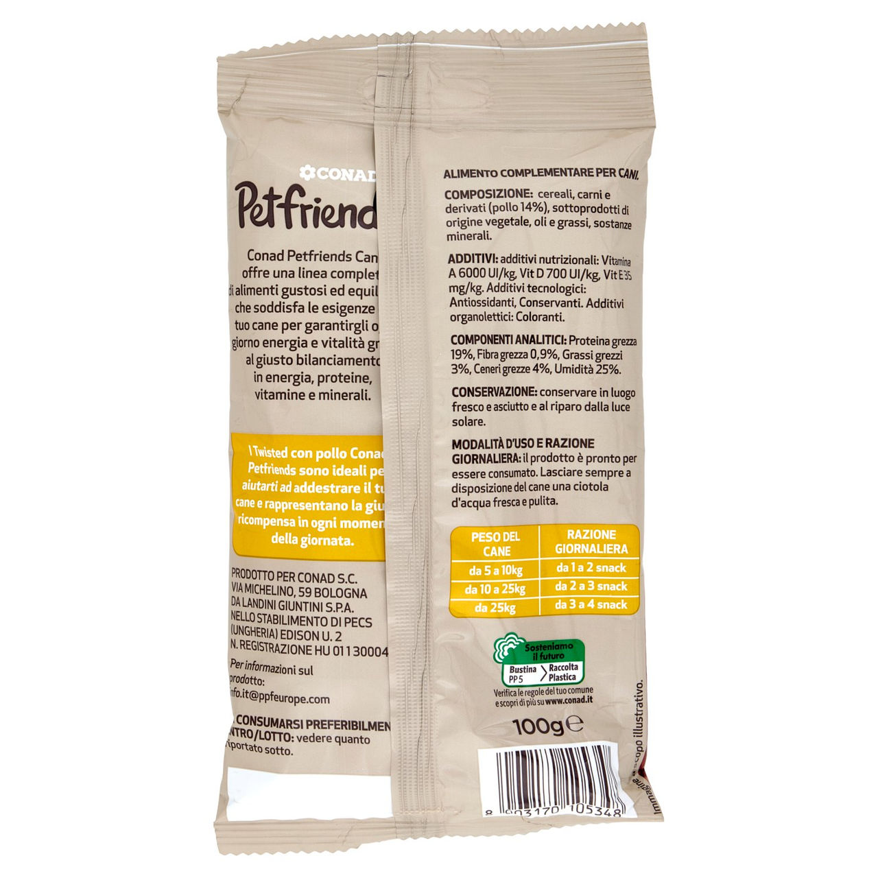 CONAD Petfriends Twisted Sticks con Pollo 100 g