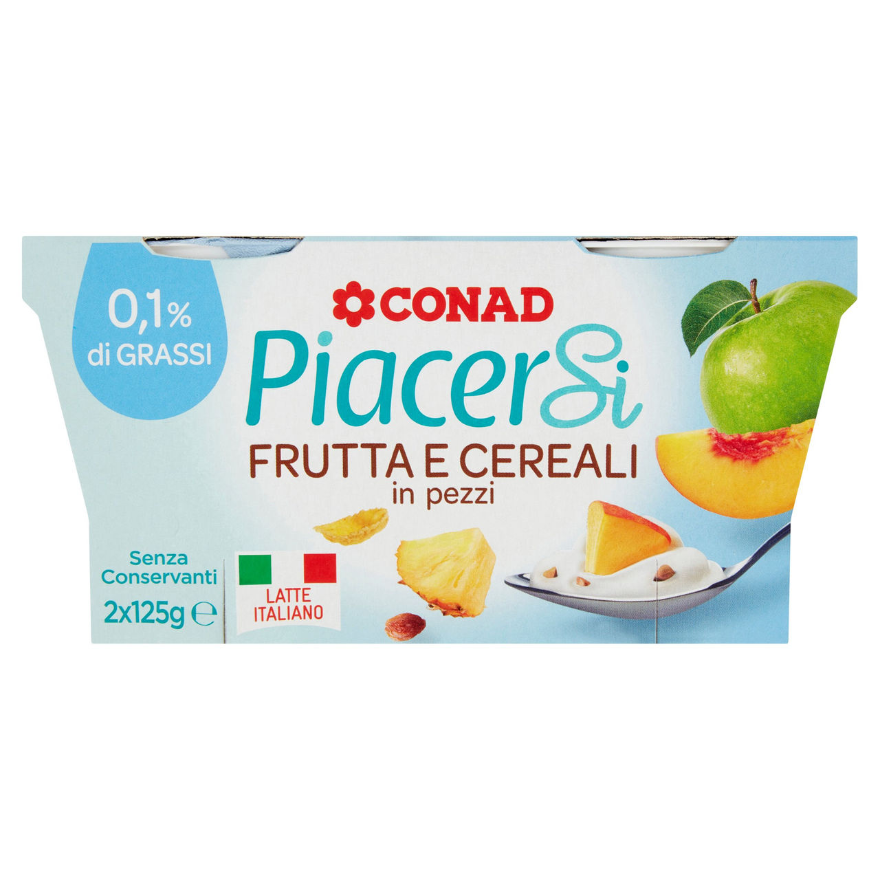 0,1% di Grassi Frutta e Cereali 2x125 g Conad
