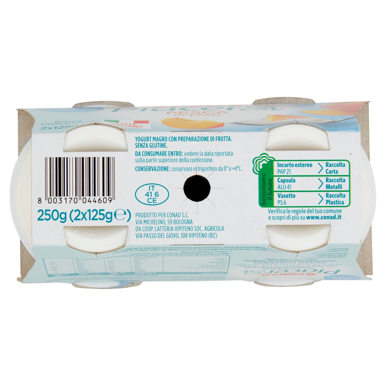 Yogurt 0,1% Grassi Pesca Conad in vendita online
