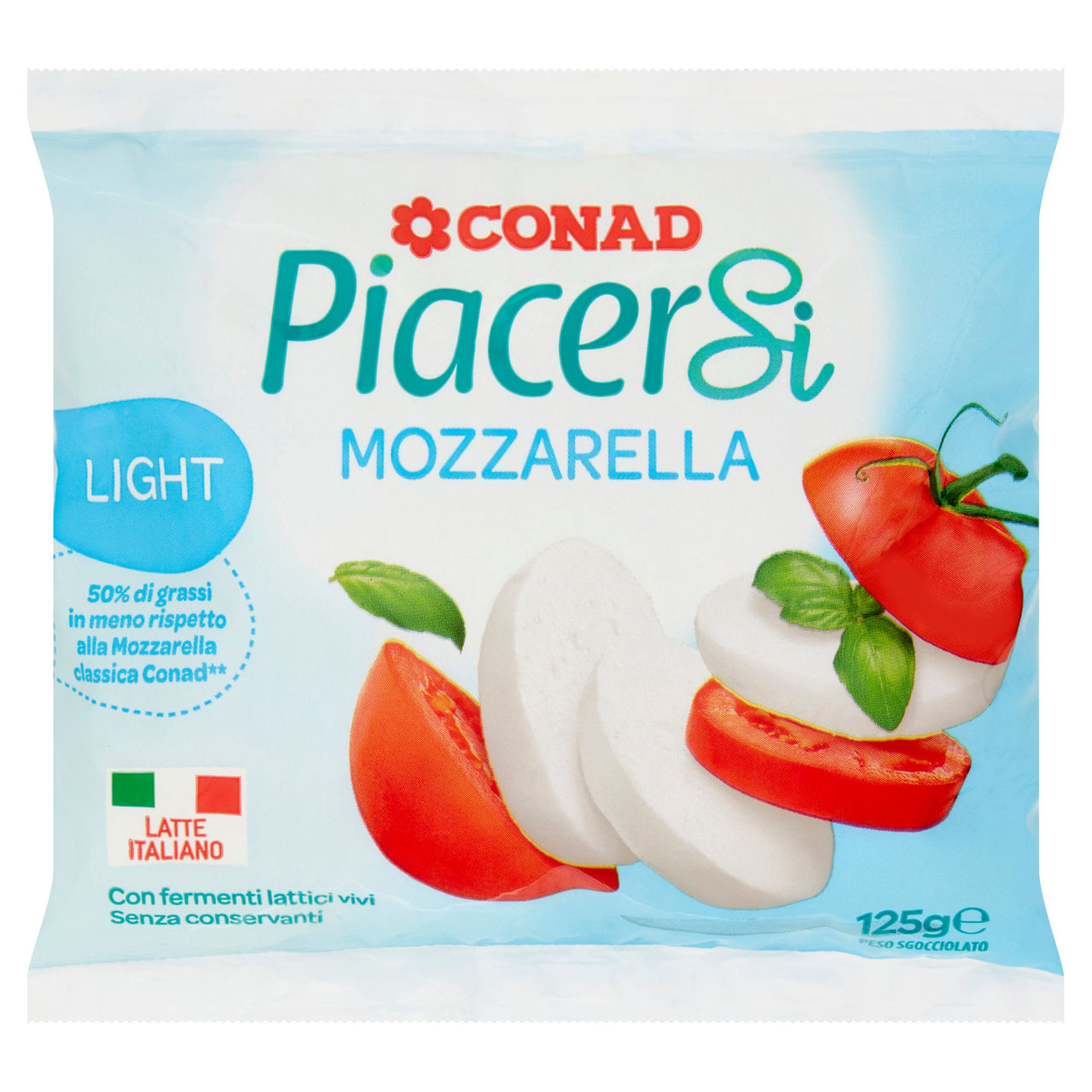 Mozzarella Light 125g Piacersi Conad online