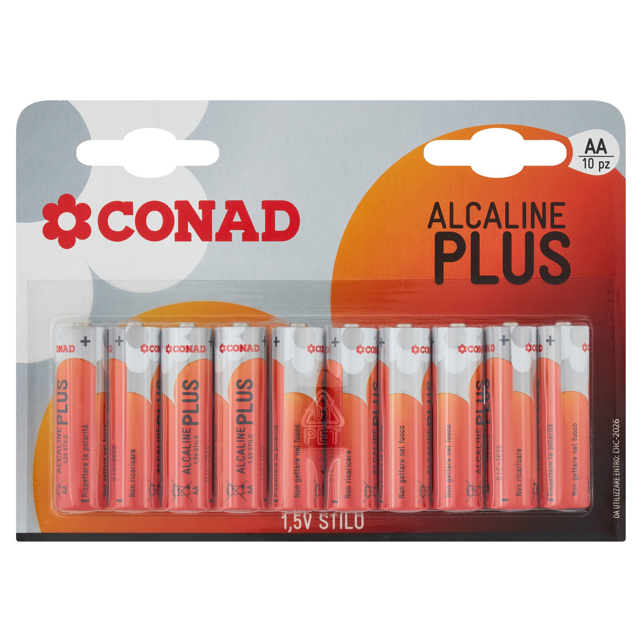 CONAD Pile Alcaline Plus Stilo 1,5V 10 pz