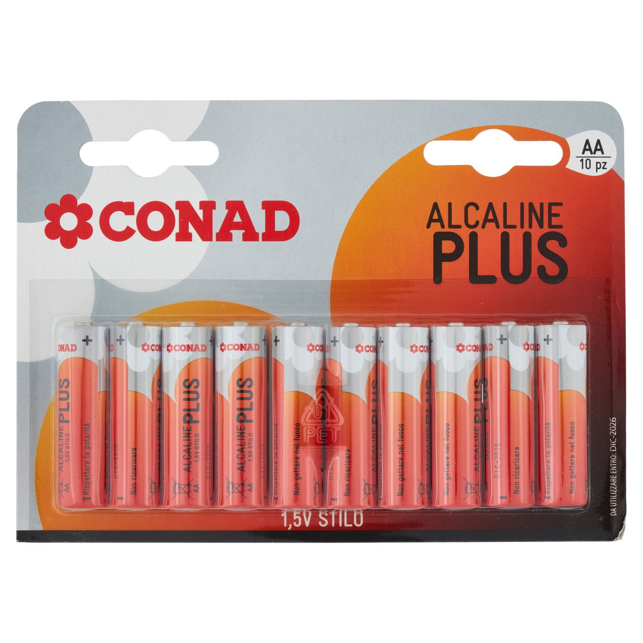 CONAD Pile Alcaline Plus Stilo 1,5V 10 pz