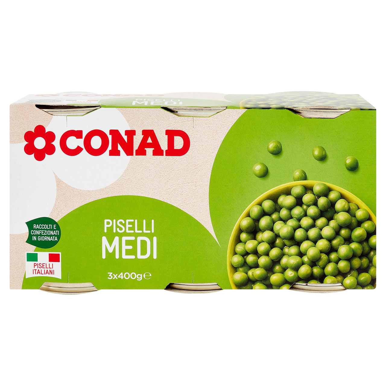 Piselli Medi 3 x 400 g Conad in vendita online