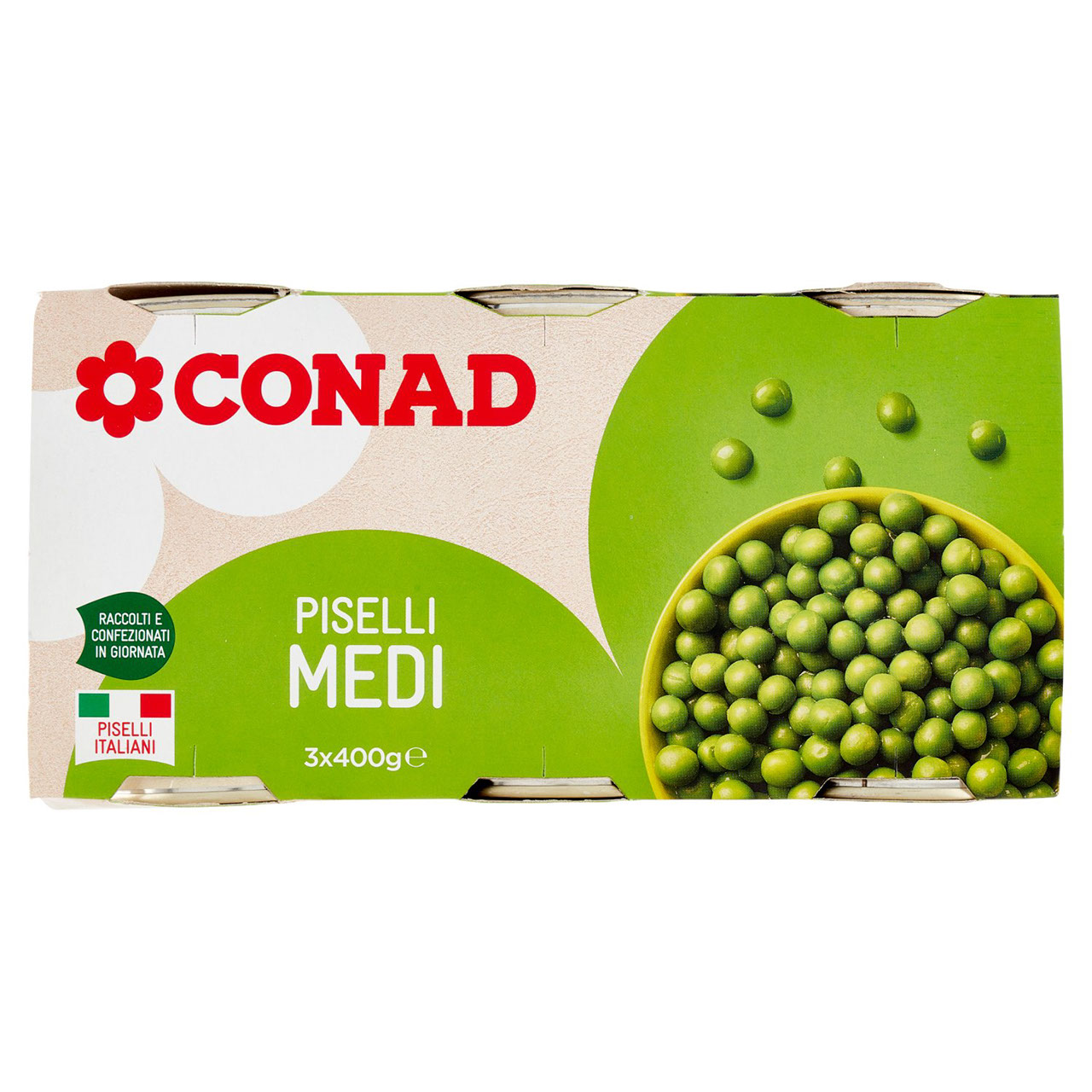 Piselli Medi 3 x 400 g Conad in vendita online