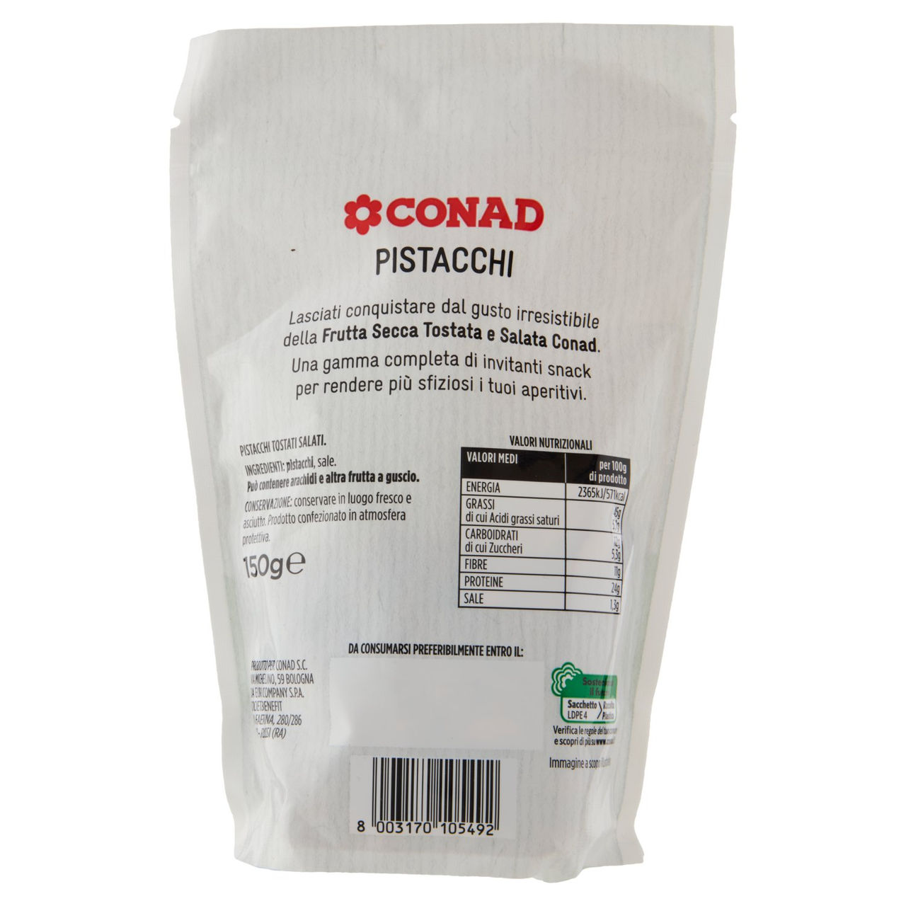 CONAD Pistacchi Tostati e Salati 150 g