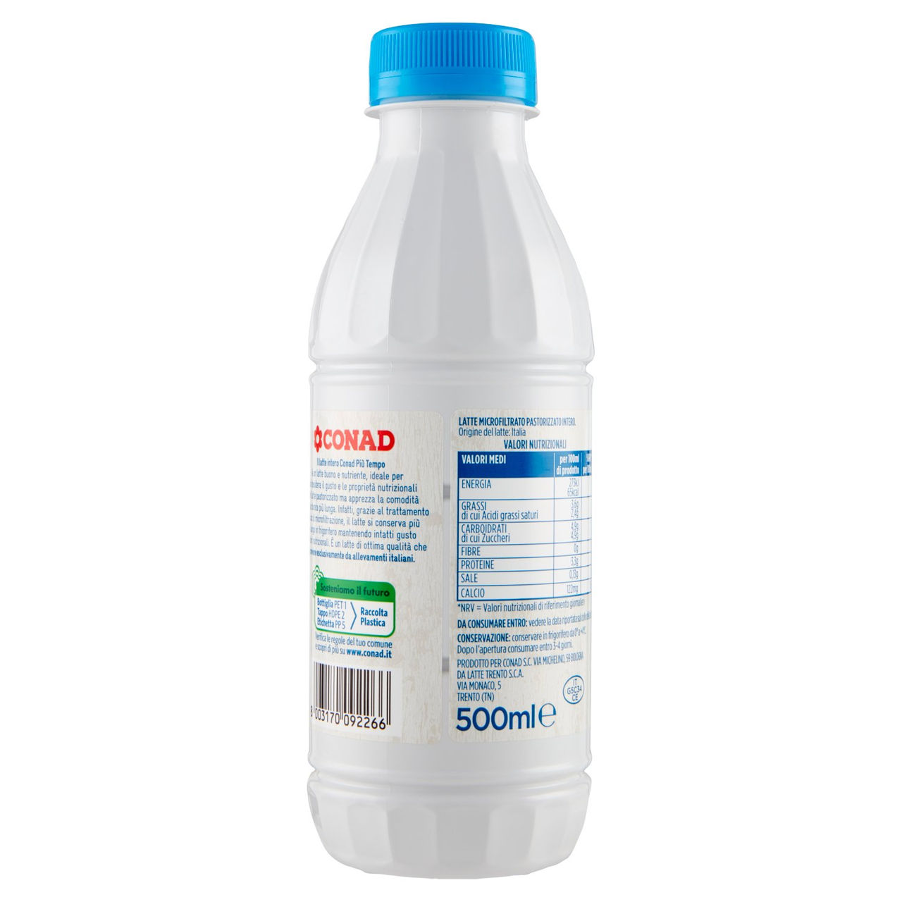 CONAD Più Tempo Microfiltrato Pastorizzato Intero 500 ml