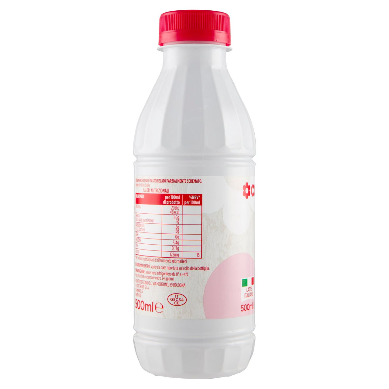 CONAD Più Tempo Microfiltrato Pastorizzato Parzialmente scremato 500 ml