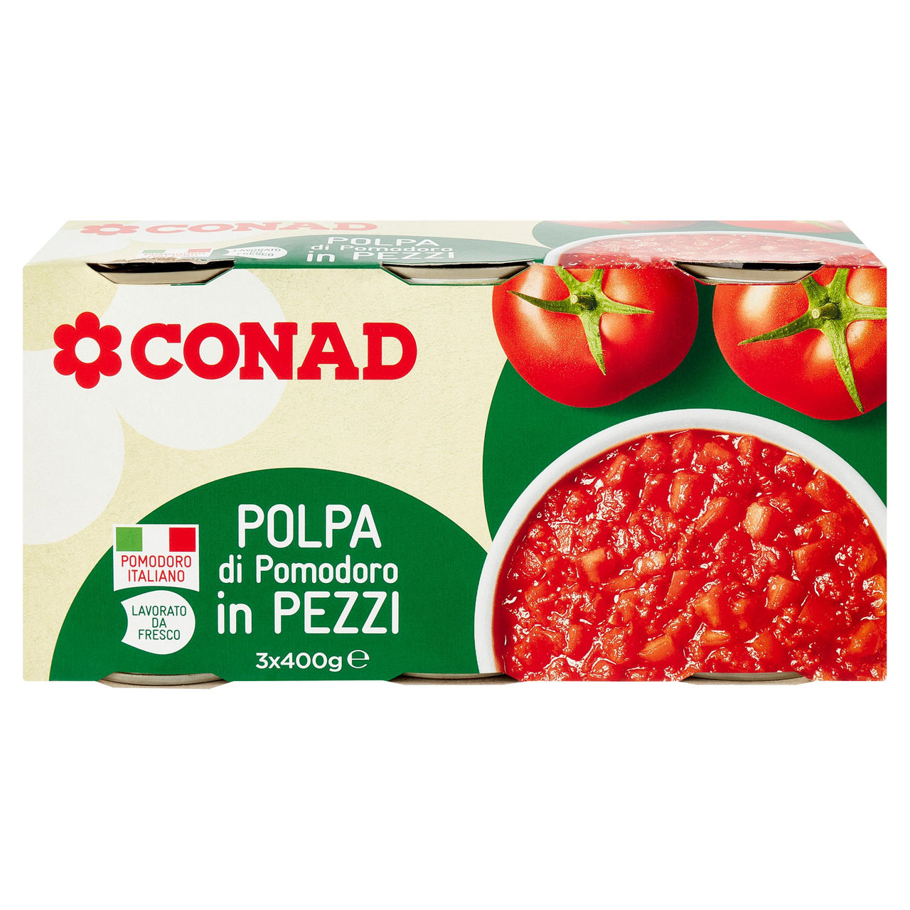 Polpa di Pomodoro in Pezzi 3 x 400 g Conad online