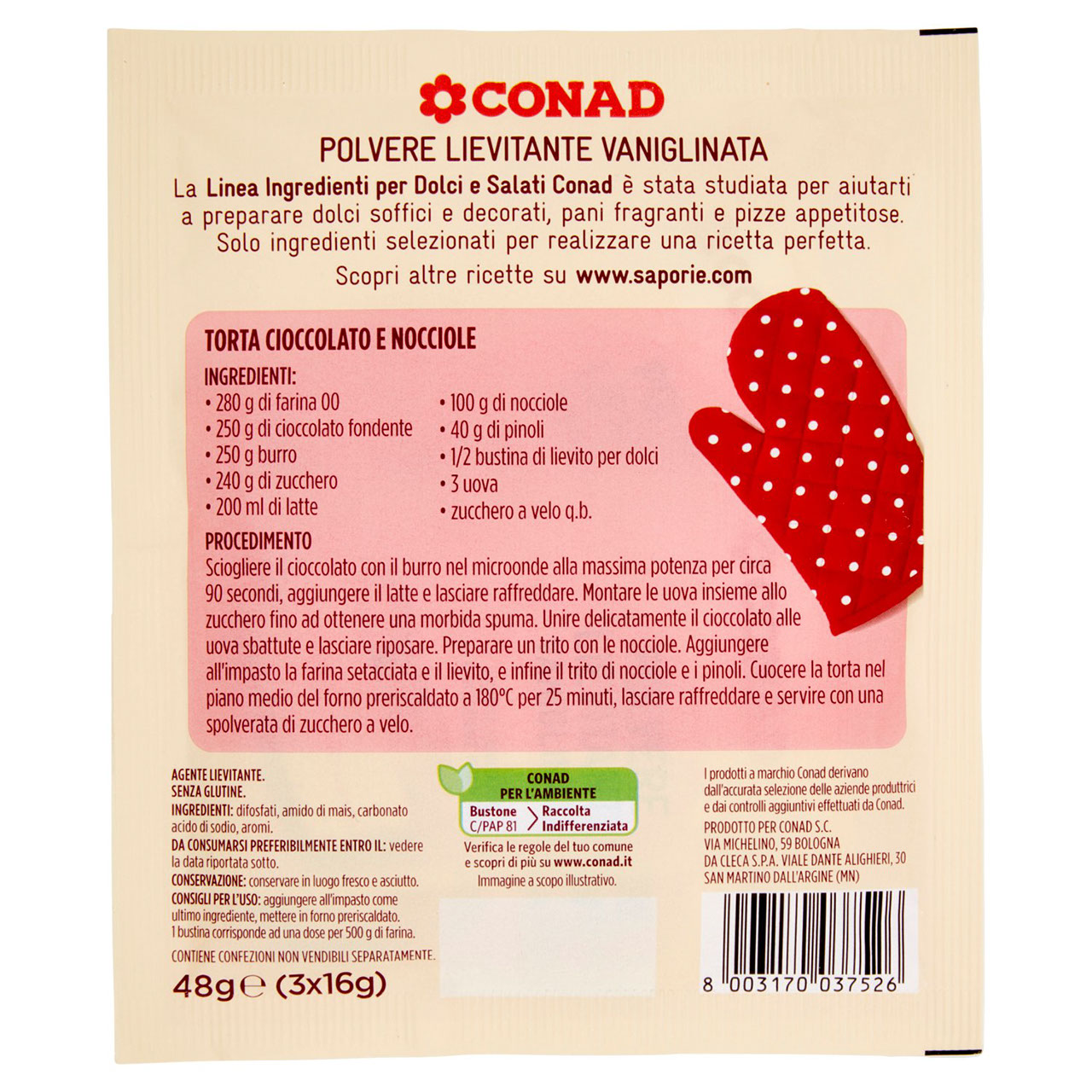 Polvere lievitante vanigliata 3x16 g Conad online
