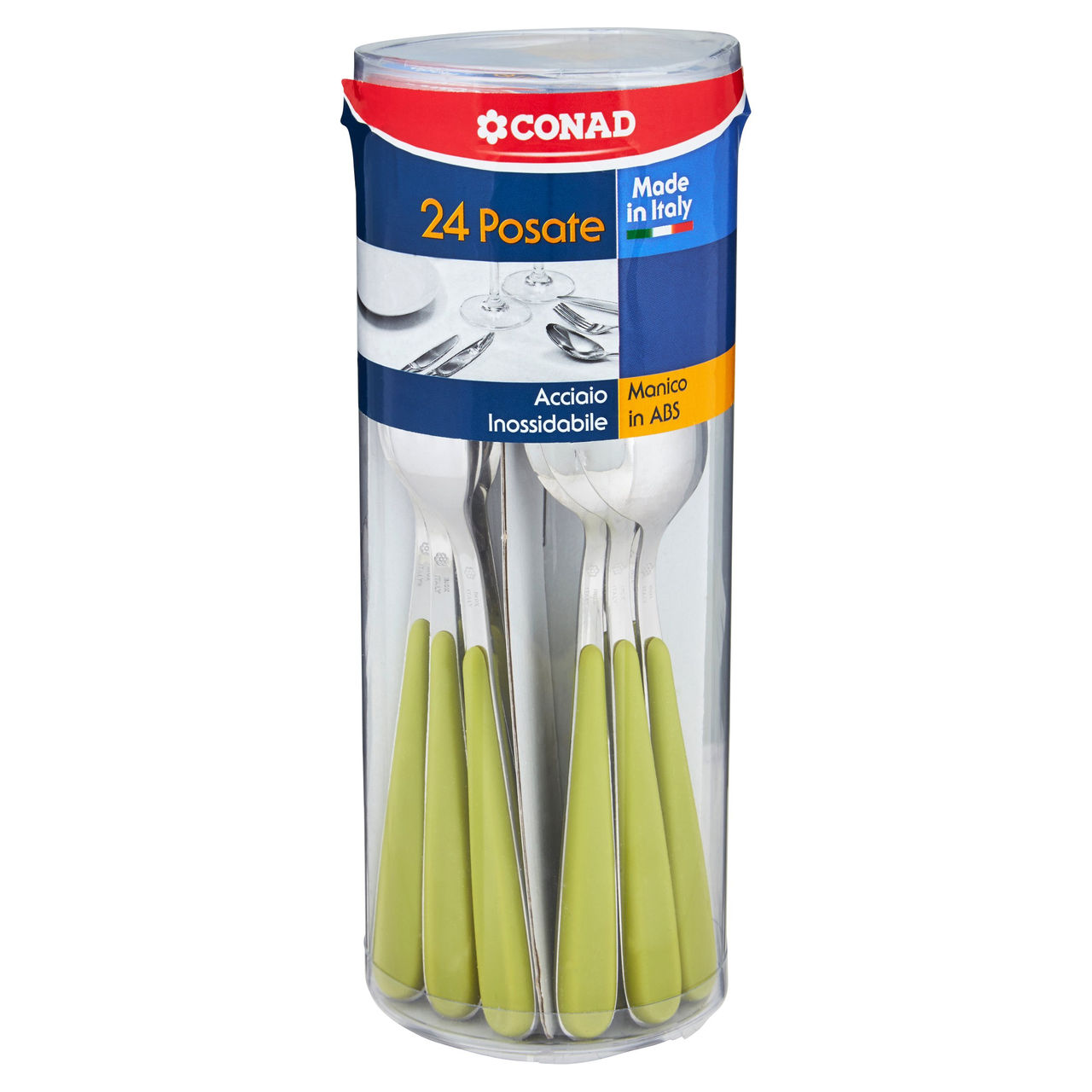 CONAD Posate Acciaio Inossidabile Manico in ABS 24 pz
