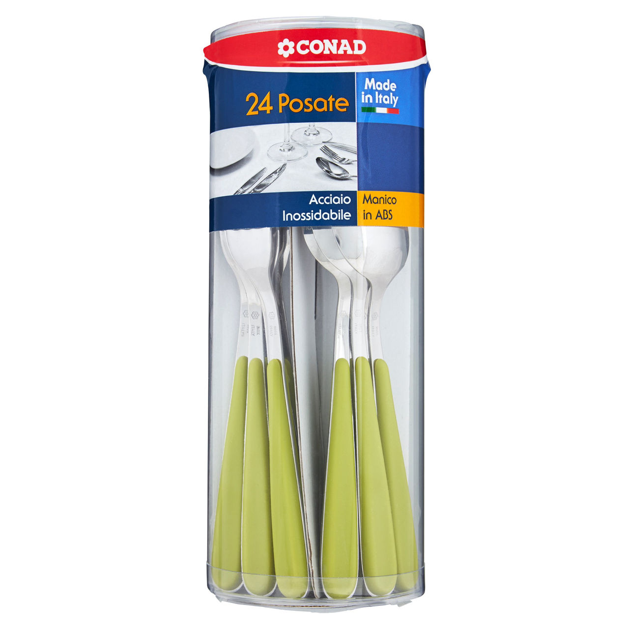 CONAD Posate Acciaio Inossidabile Manico in ABS 24 pz