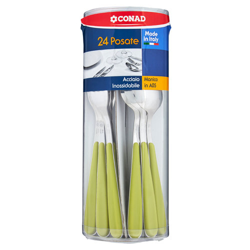 CONAD Posate Acciaio Inossidabile Manico in ABS 24 pz