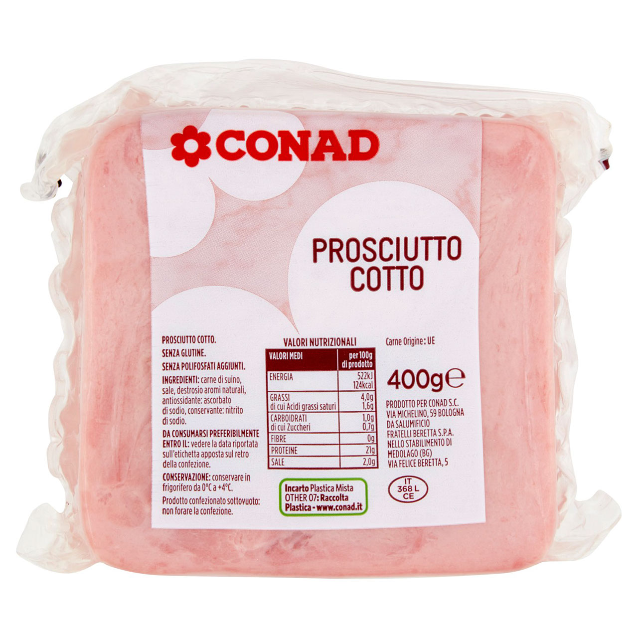 Prosciutto Cotto 400 g Conad in vendita online Conad