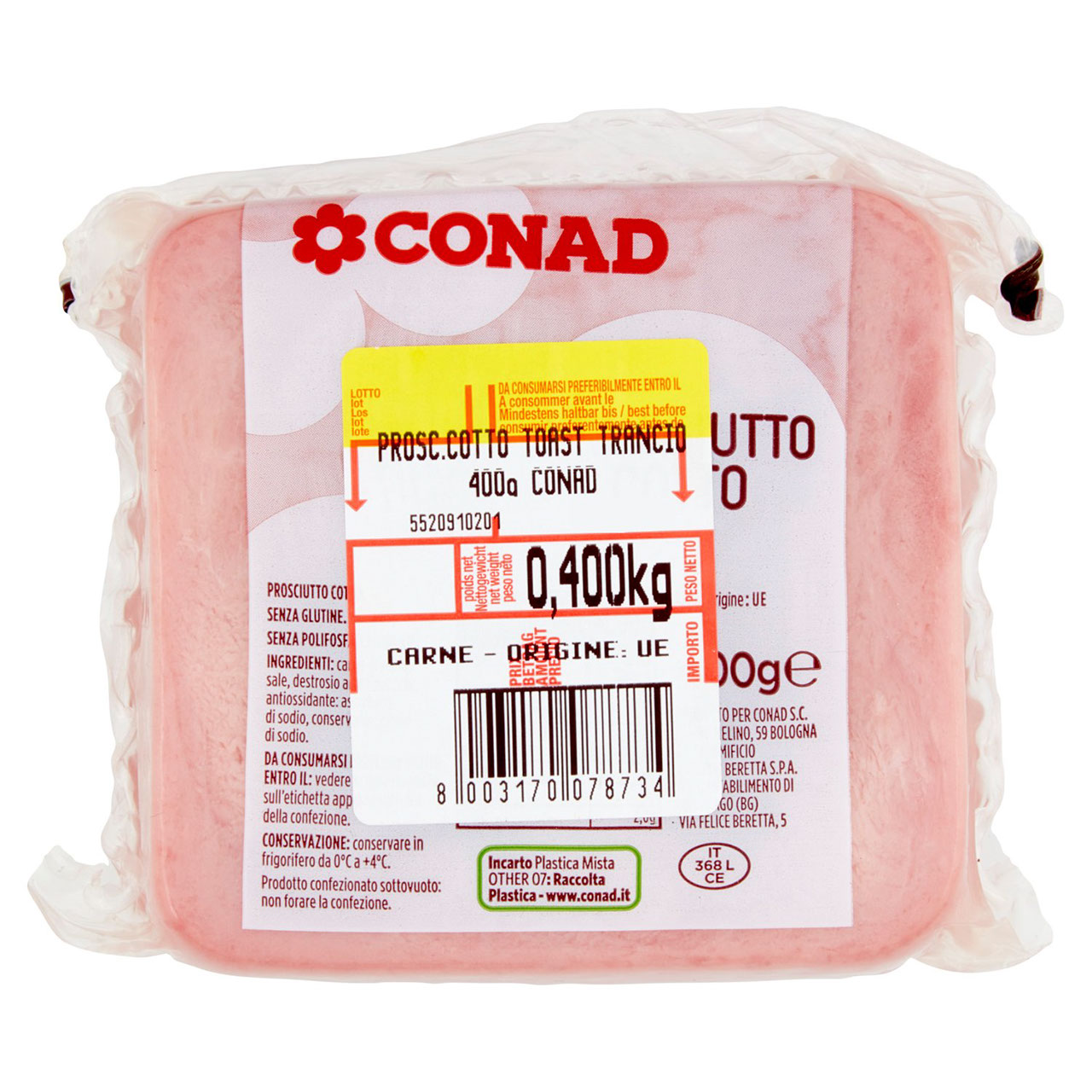 Prosciutto Cotto 400 g Conad in vendita online Conad