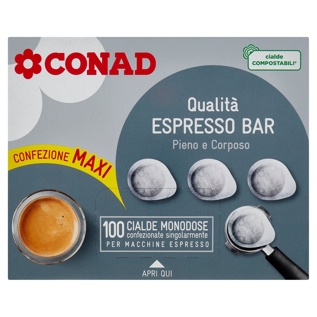 CONAD Qualità Espresso Bar 100 Cialde Monodose per Macchine Espresso 700 g