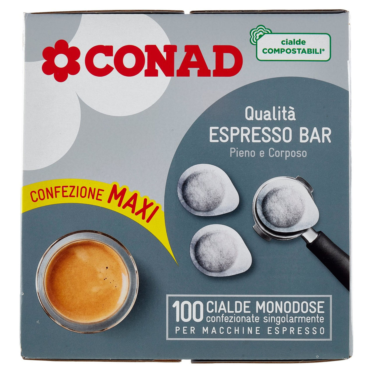 CONAD Qualità Espresso Bar 100 Cialde Monodose per Macchine Espresso 700 g