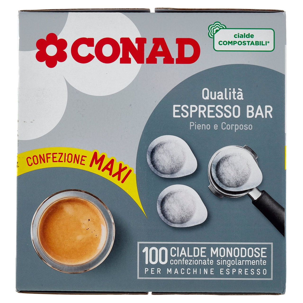 CONAD Qualità Espresso Bar 100 Cialde Monodose per Macchine Espresso 700 g