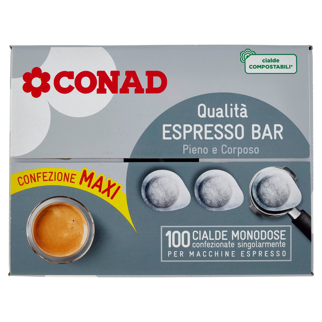 CONAD Qualità Espresso Bar 100 Cialde Monodose per Macchine Espresso 700 g