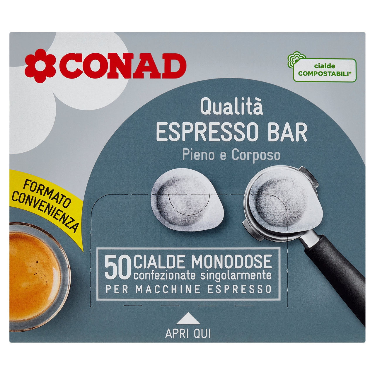 Espresso Bar 50 Cialde per Macchine Espresso Conad