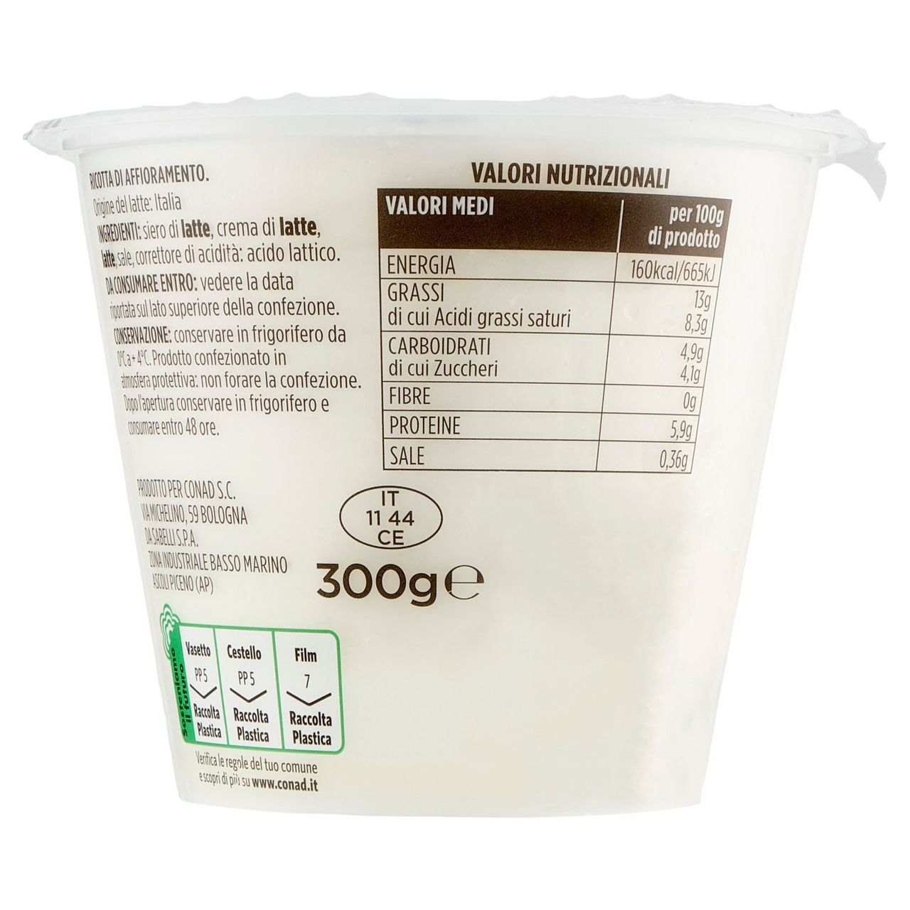 CONAD Ricotta di affioramento 300 g