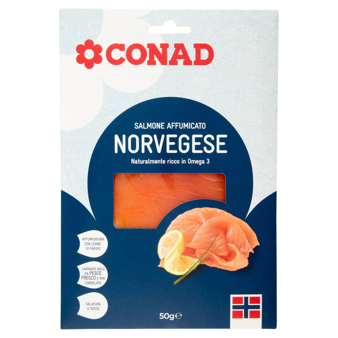 Salmone Affumicato Norvegese 50 g Conad