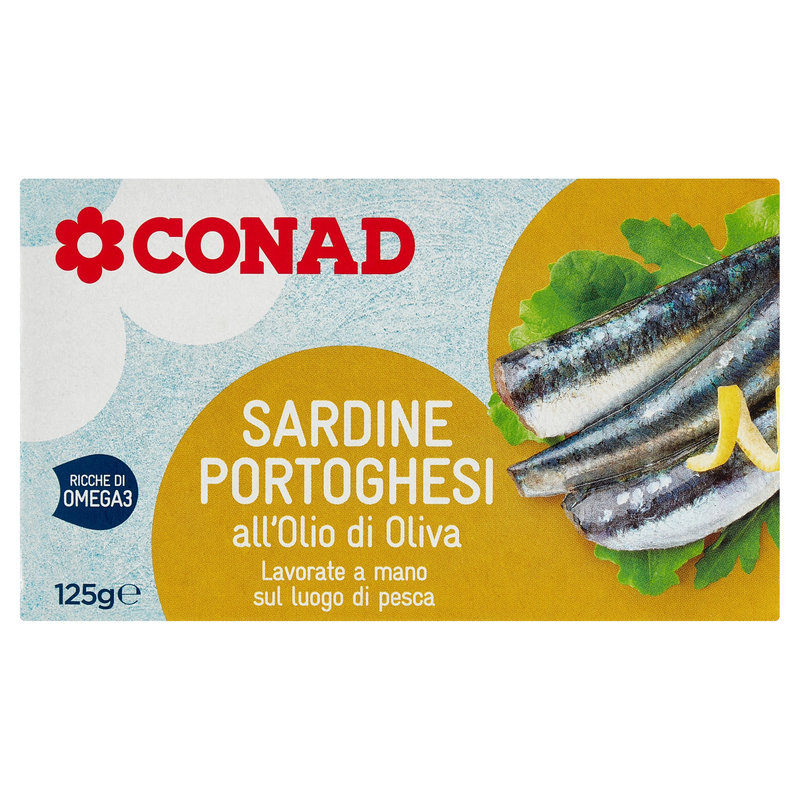 Sardine Portoghesi all&amp;#39;Olio di Oliva 125g Conad | Conad
