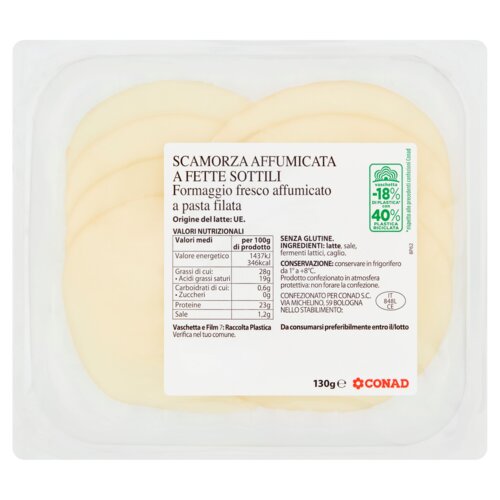 Scamorza Affumicata a Fette Sottili 130 g Conad