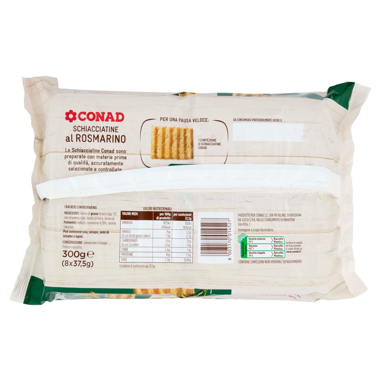 Schiacciatine al Rosmarino 8 x 37,5 g Conad online