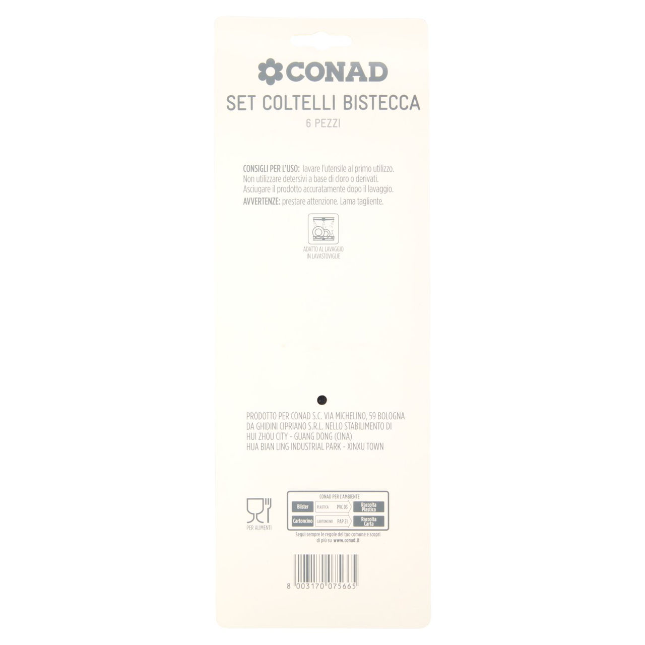 CONAD Set Coltelli Bistecca 6 Pezzi