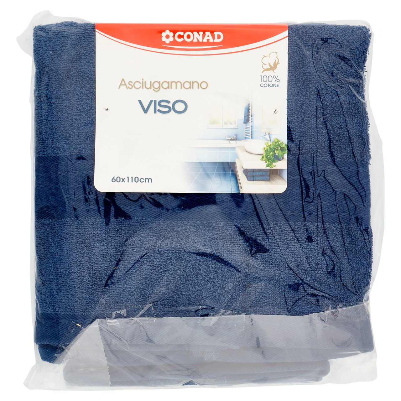 CONAD Set Spugna Ospite 40x60 cm - Viso 60x110 cm Blu Scuro