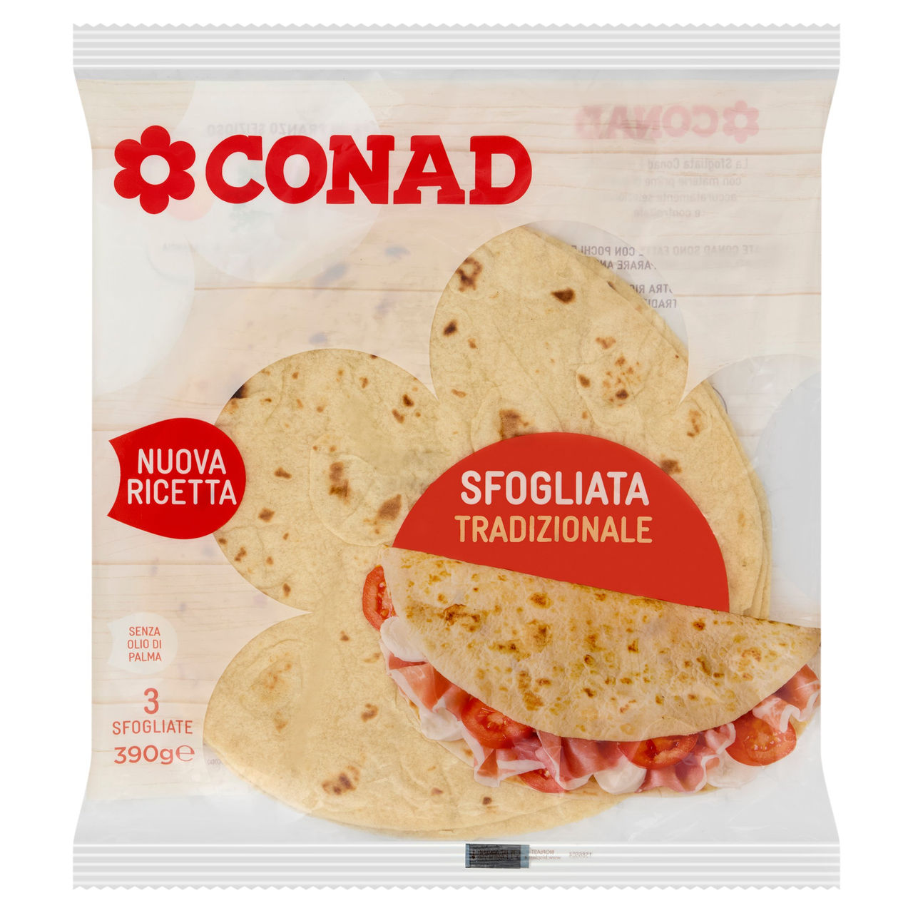 Piadina Sfogliata Tradizionale 3 x 130 g Conad