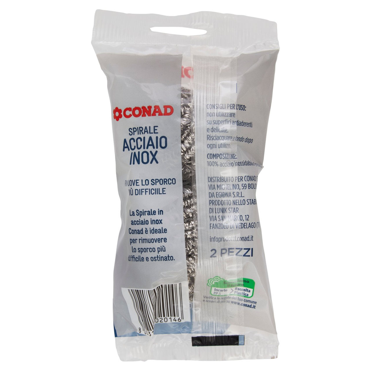 Spirale Acciaio Inox 2 Pezzi Conad vendita online