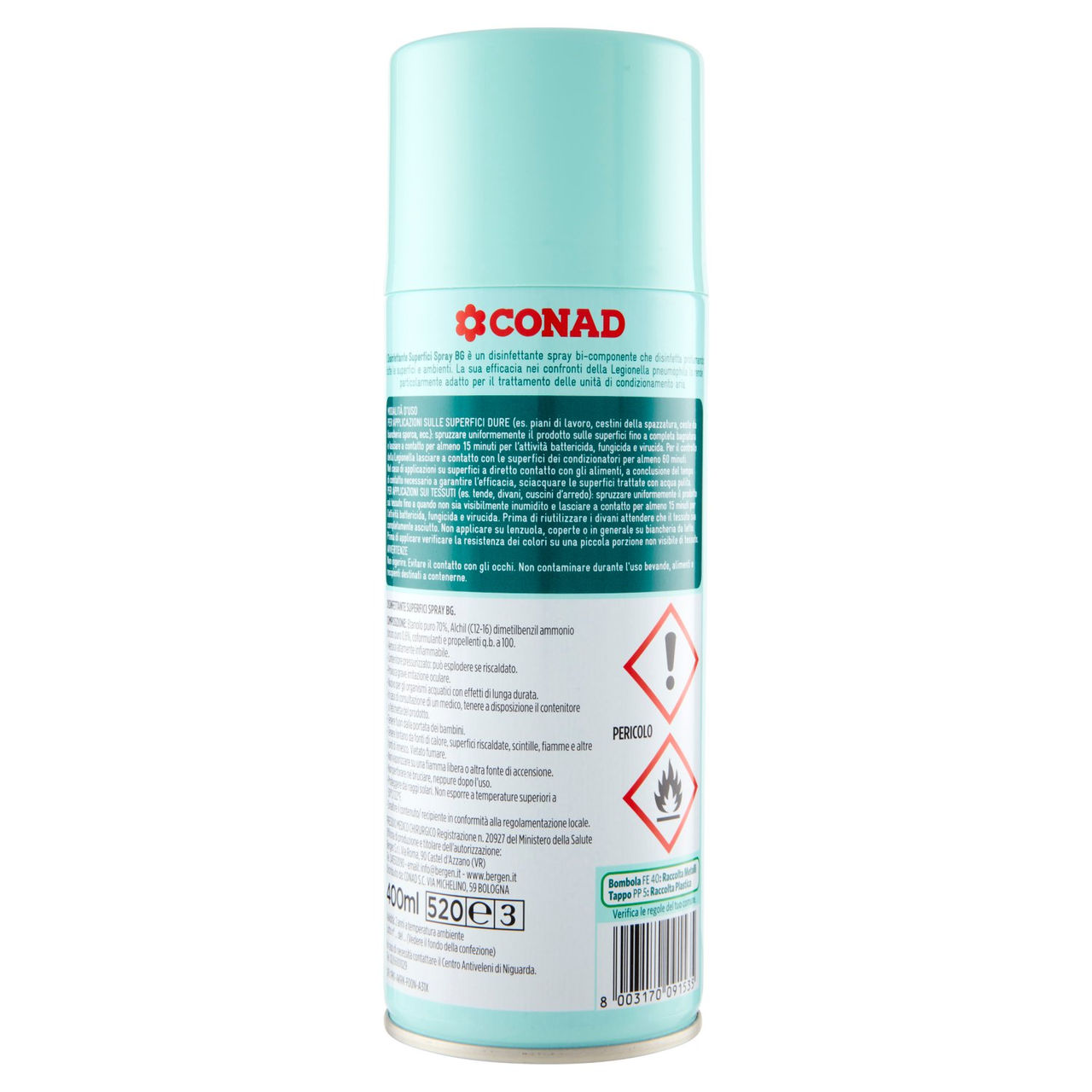 CONAD Spray Disinfettante per Superfici e Climatizzatori 400 ml