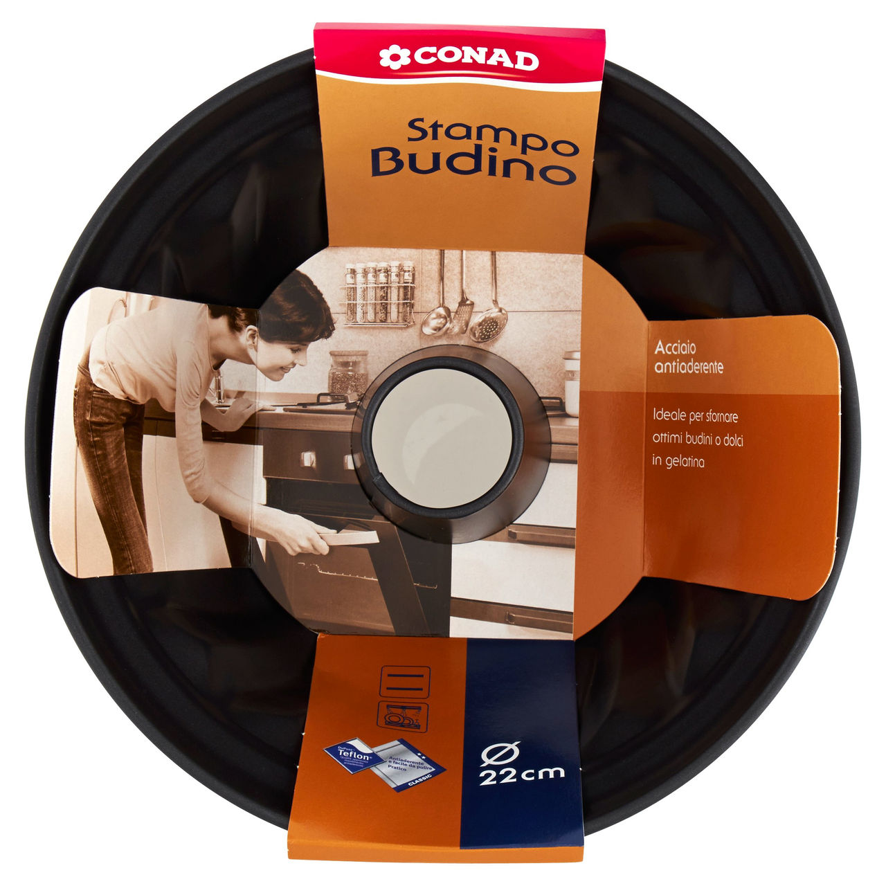 CONAD Stampo Budino Acciaio antiaderente Ø 22 cm