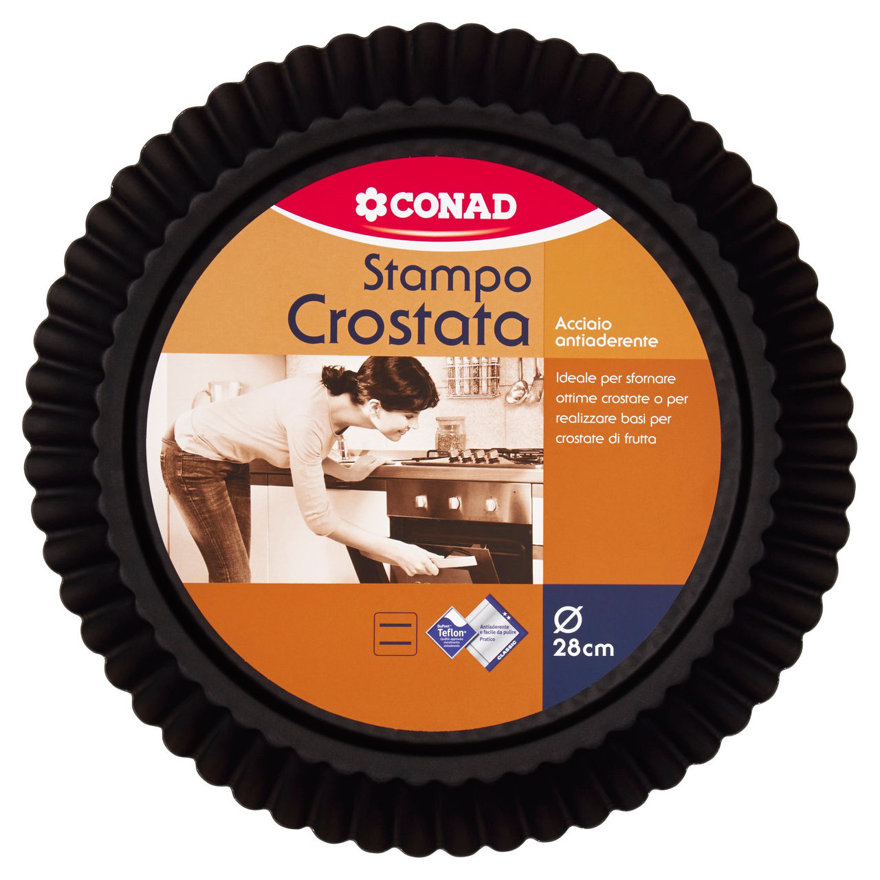 CONAD Stampo Crostata Acciaio antiaderente Ø 28 cm