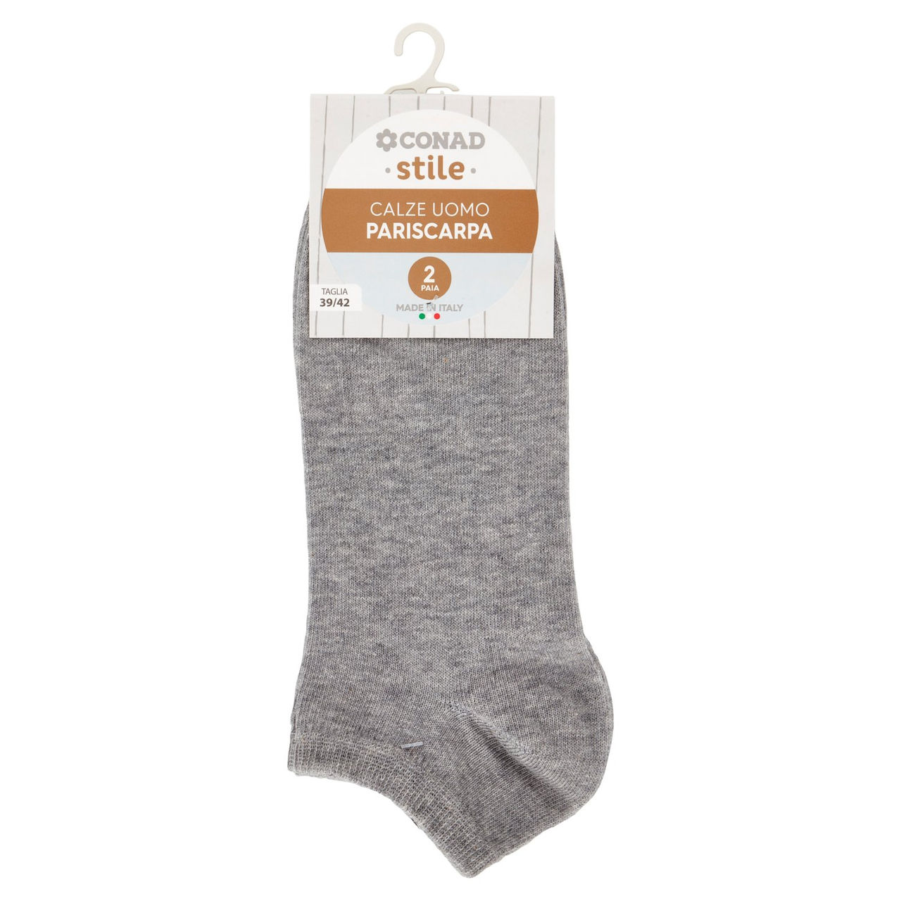 CONAD stile Calze Uomo Pariscarpa Taglia 39/42 Grigio 2 Paia