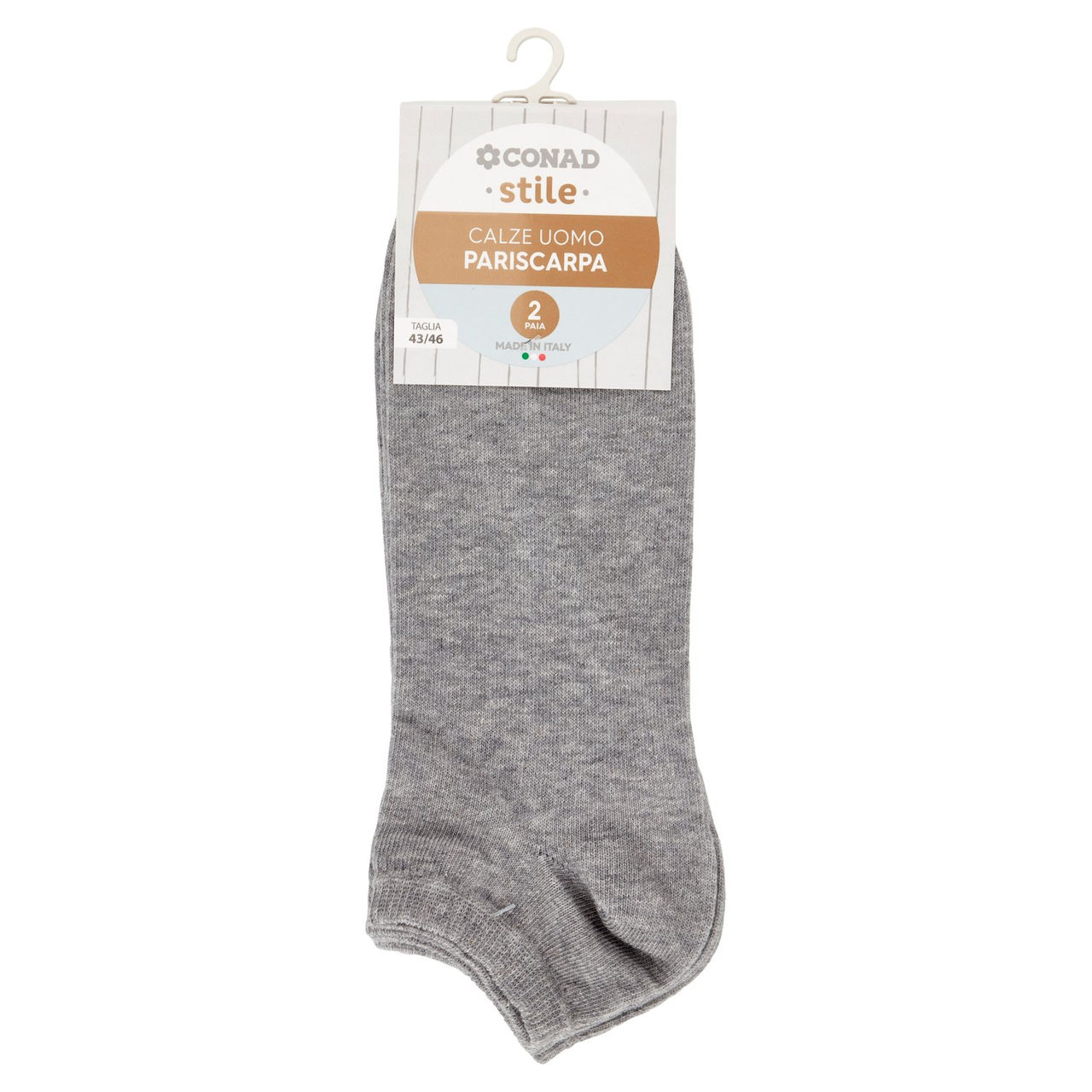 CONAD stile Calze Uomo Pariscarpa Taglia 43/46 Grigio 2 Paia