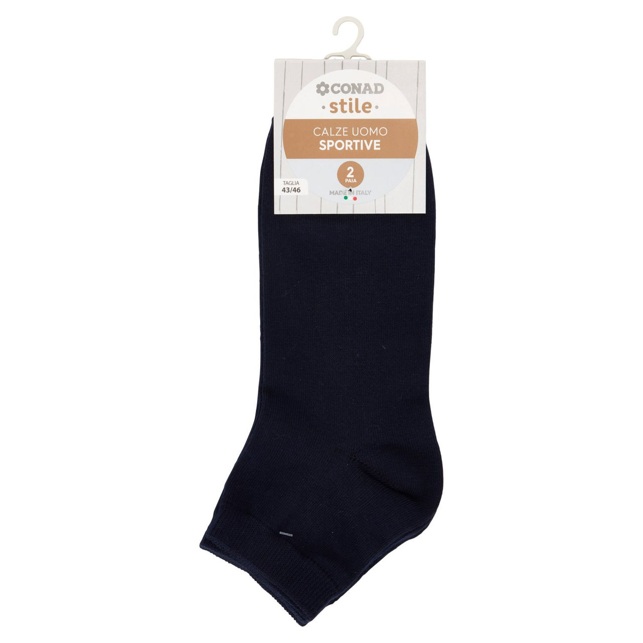 CONAD stile Calze Uomo Sportive Taglia 43/46 Blu 2 Paia