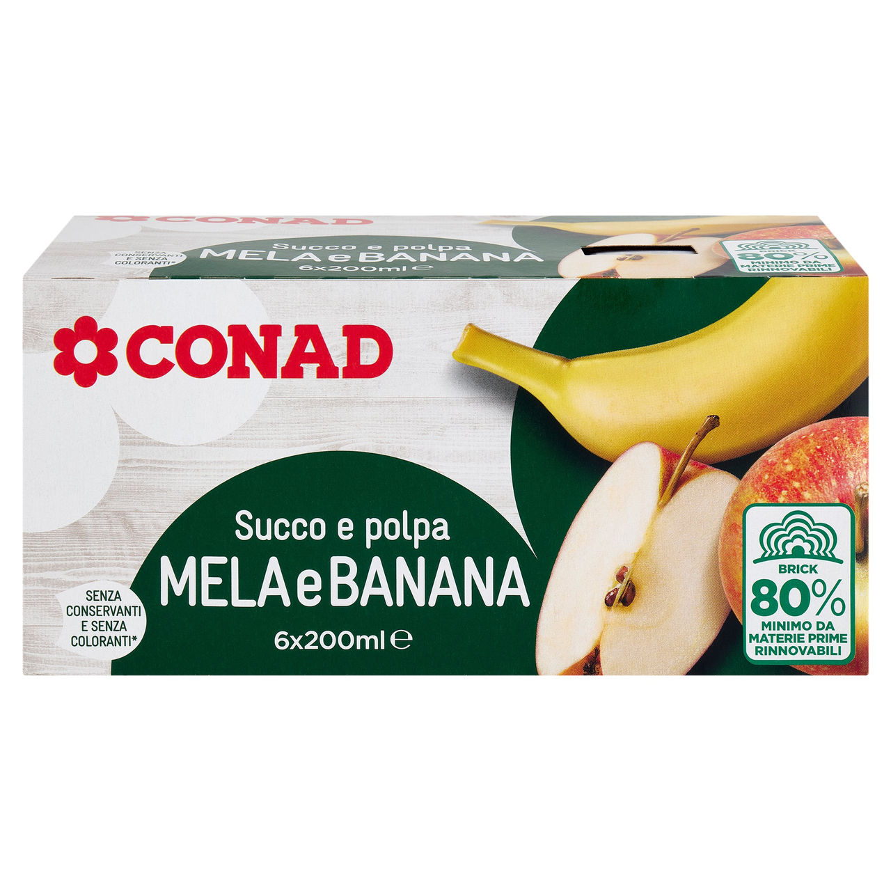 CONAD Succo e Polpa Mela e Banana 6 x 200 ml