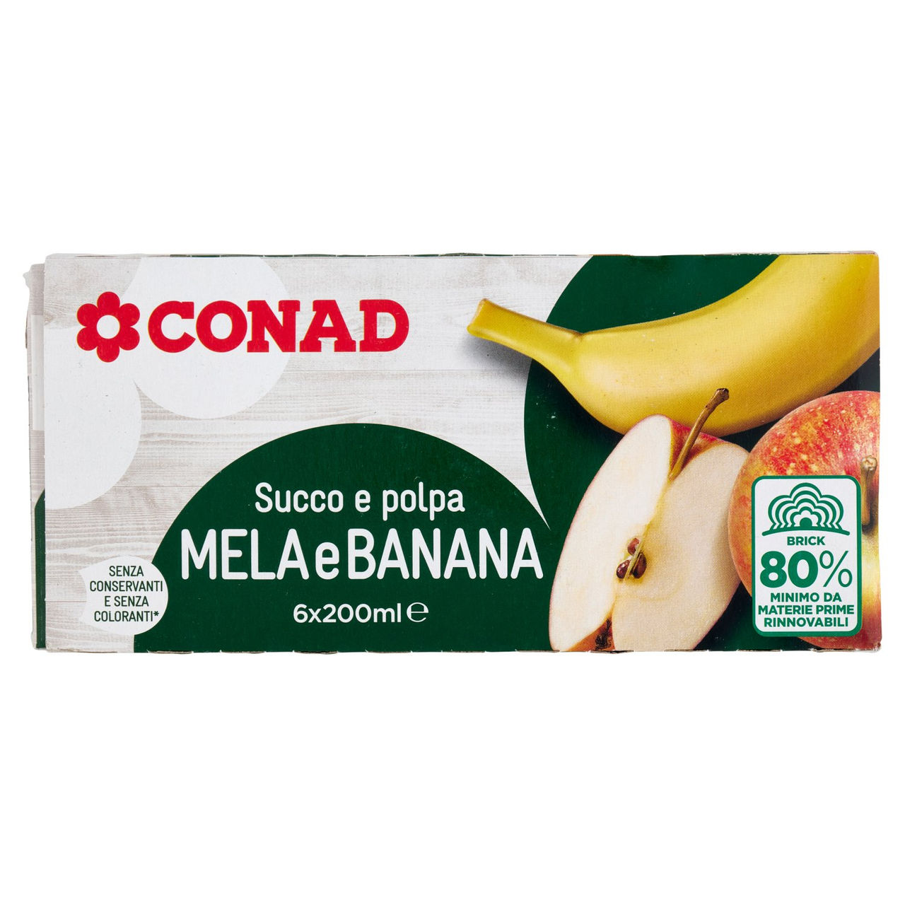 CONAD Succo e Polpa Mela e Banana 6 x 200 ml