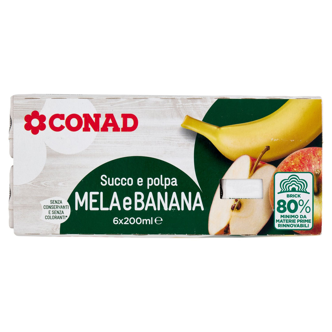 CONAD Succo e Polpa Mela e Banana 6 x 200 ml