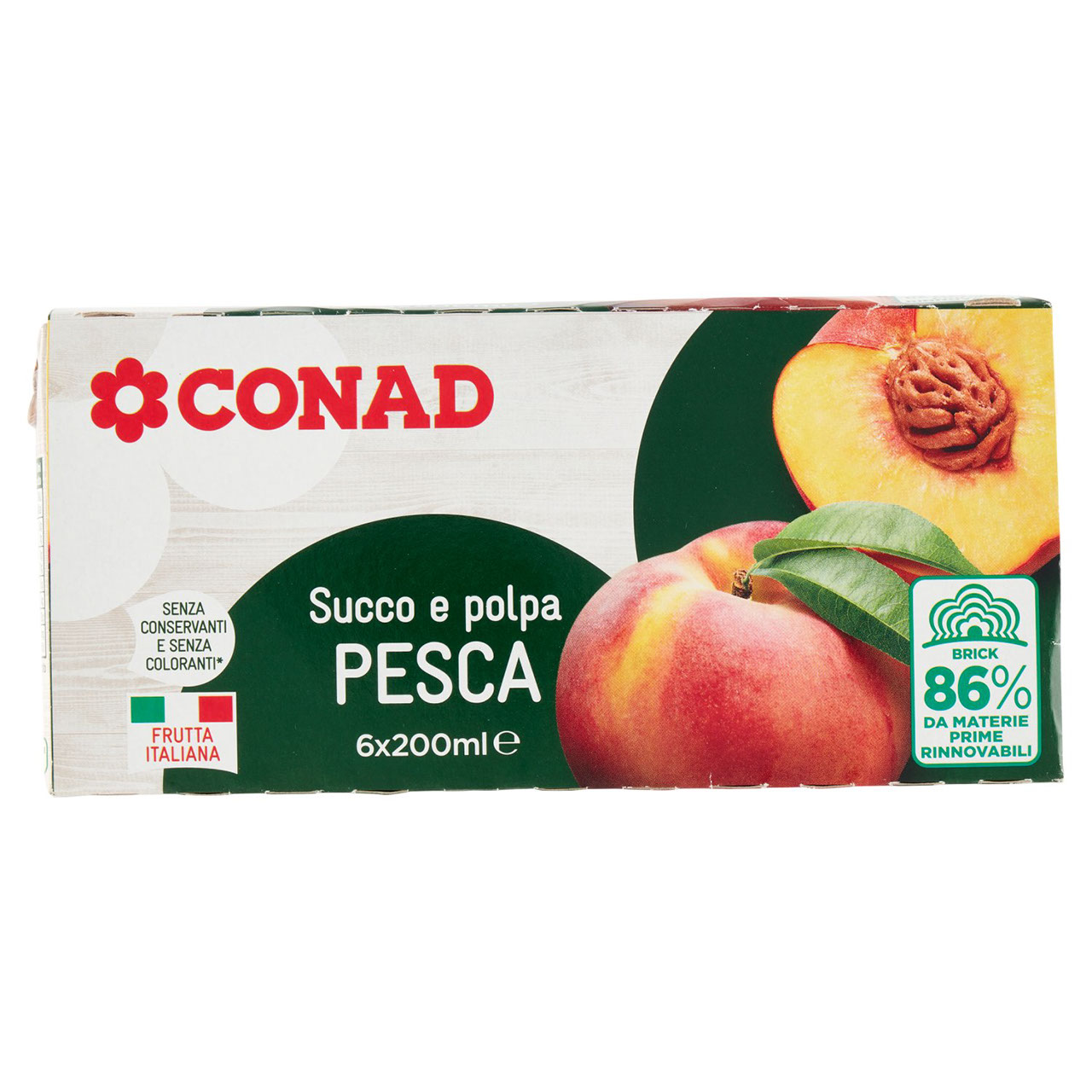 Succo e polpa Pesca 6x200ml Conad