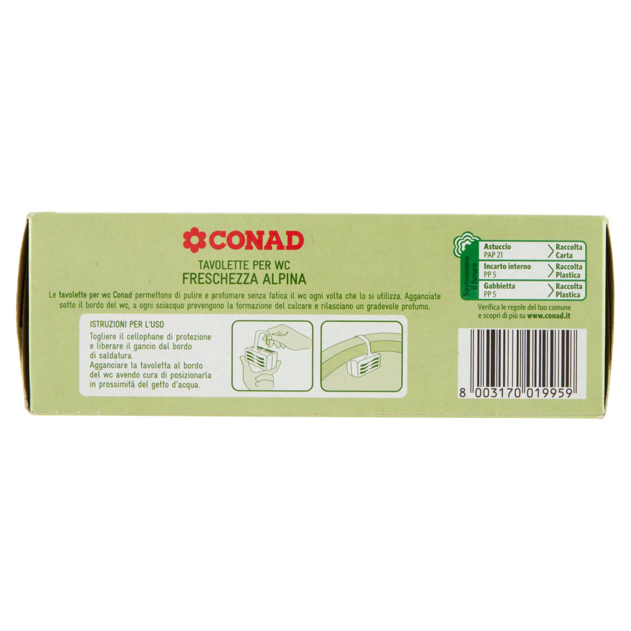 Tavolette per wc Freschezza Alpina 4 x 40 g Conad