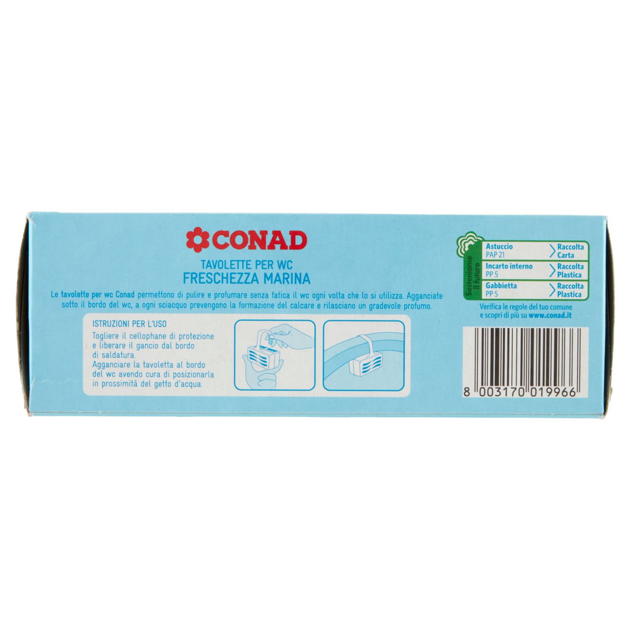 Tavolette per wc Freschezza Marina 4 x 40 g Conad