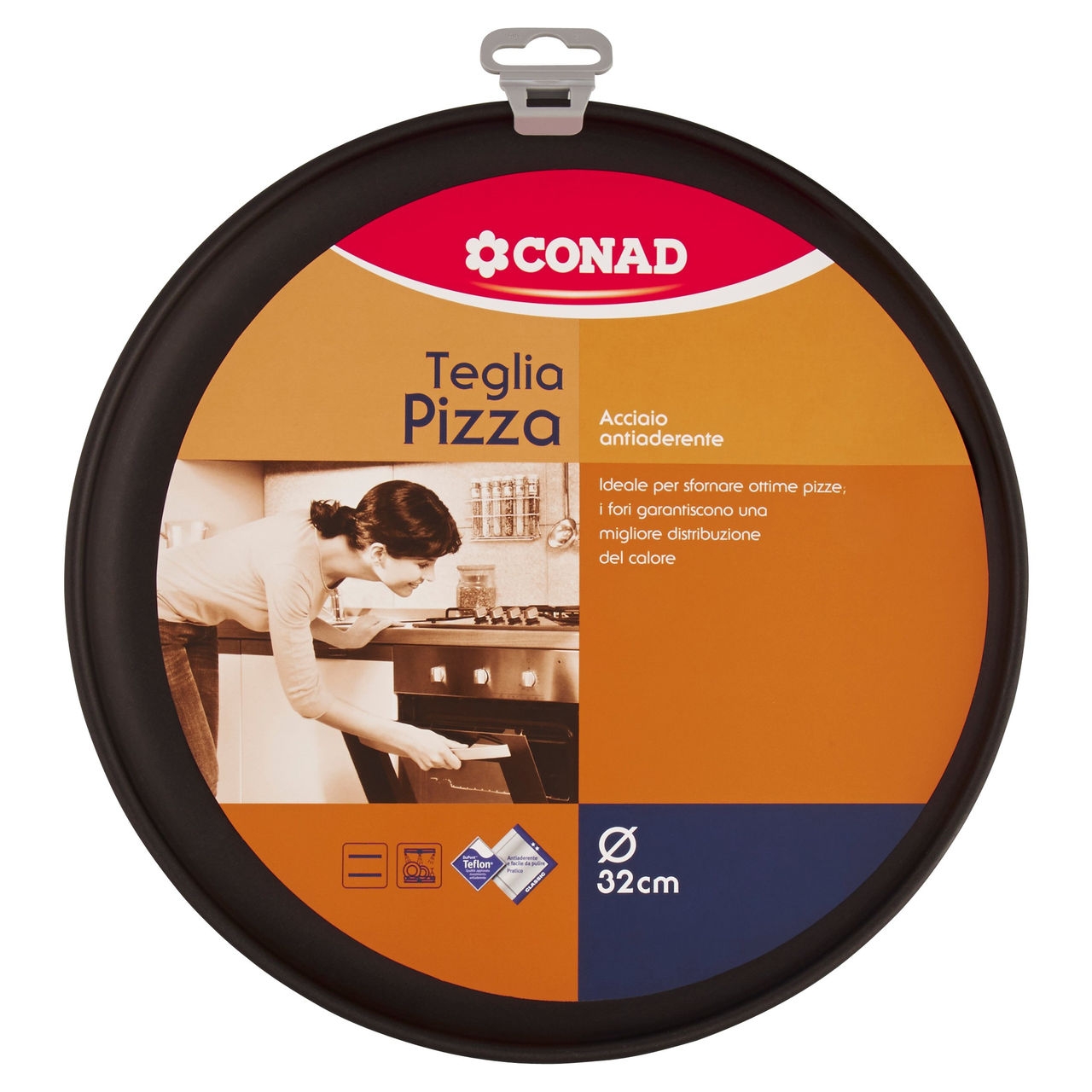 CONAD Teglia Pizza Acciaio antiaderente Ø 32 cm