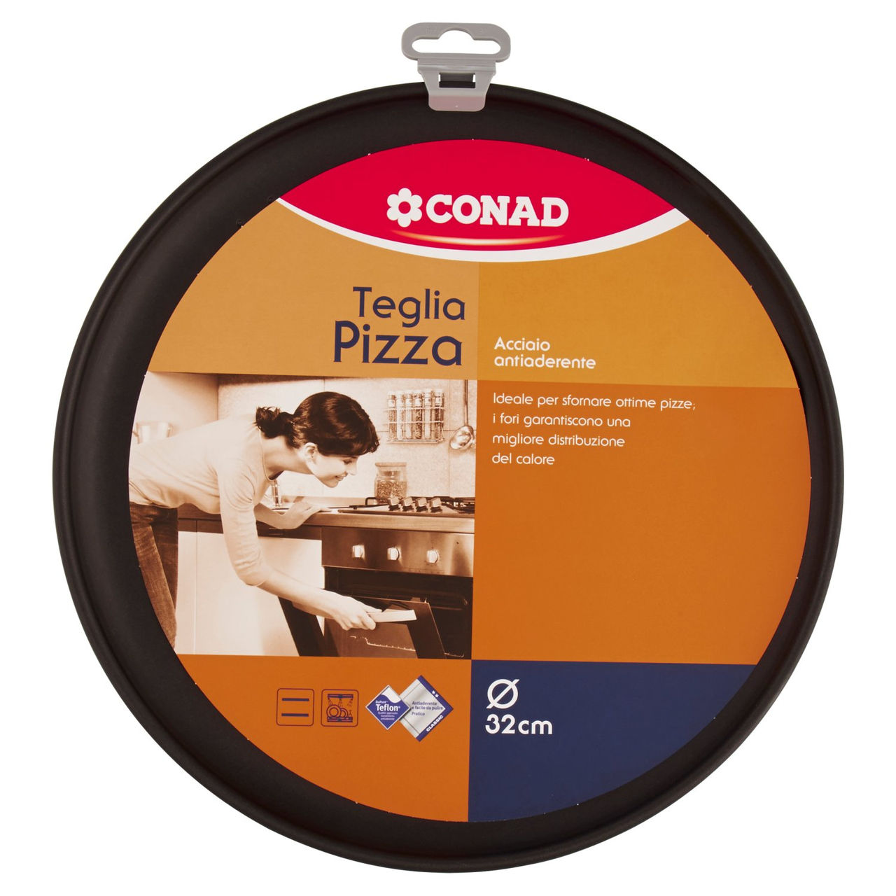 CONAD Teglia Pizza Acciaio antiaderente Ø 32 cm