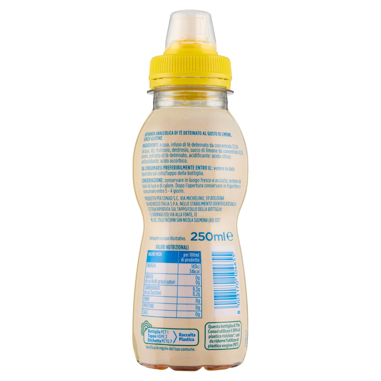 CONAD Thè Deteinato al Limone 250 ml