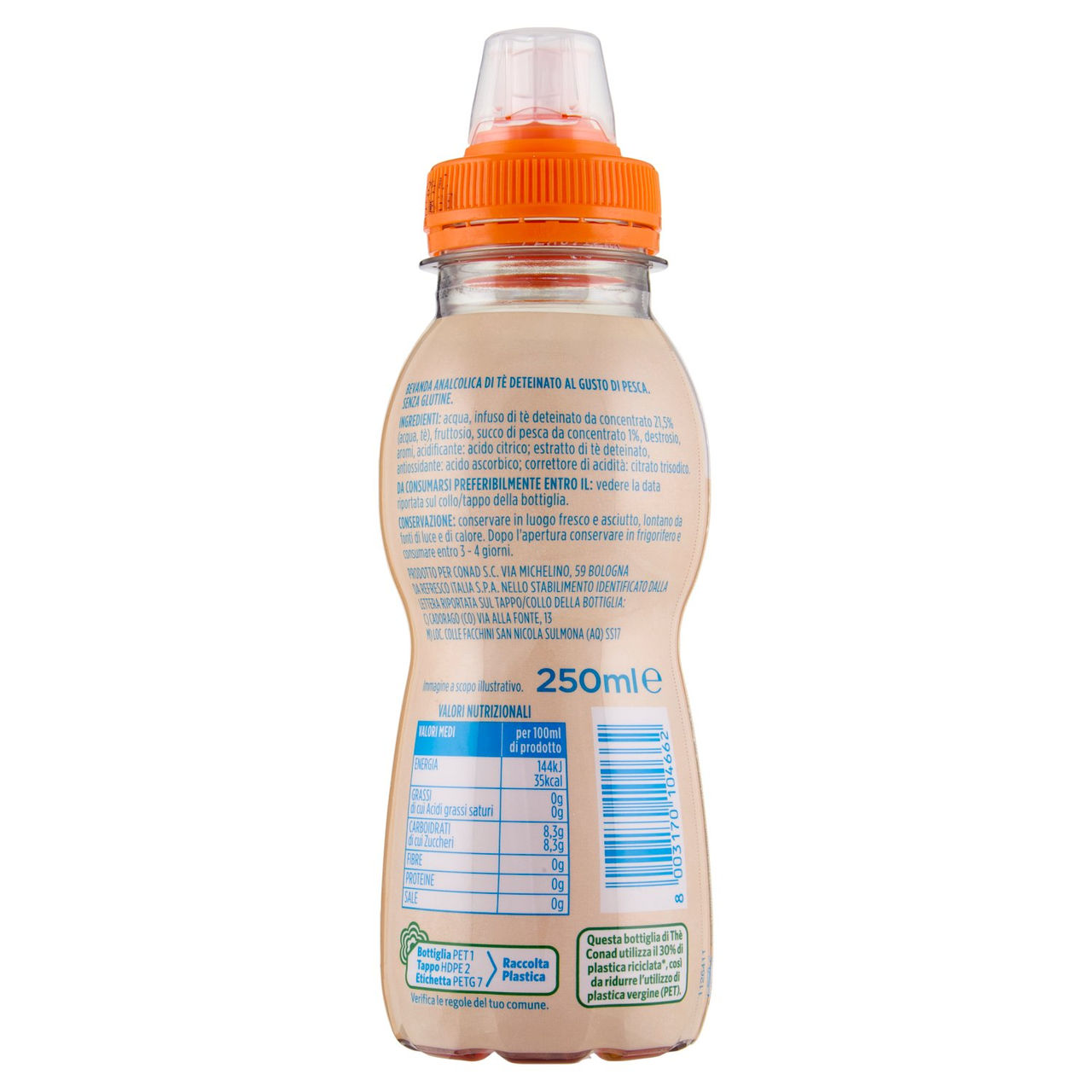 CONAD Thè Deteinato alla Pesca 250 ml